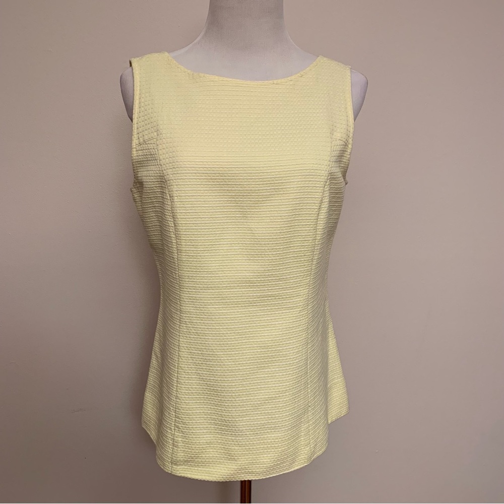 Banana Republic Mad Men yellow white sleeveless top 10 - Picture 2 of 14